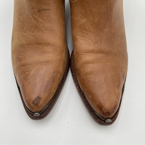 Circle S “Triger” Leather Boots Women’s Sz 7 Vintage Brown Slouchy Western - Picture 16 of 16